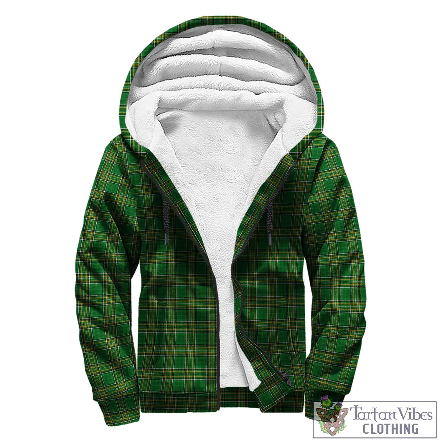 Adair Irish Clan Tartan Sherpa Hoodie with Coat of Arms