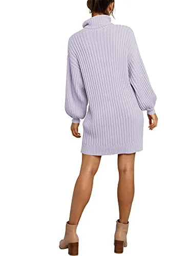 ANRABESS Women's Loose Baggy Turtleneck Batwing Sleeve Knit Fashion Long Pullover