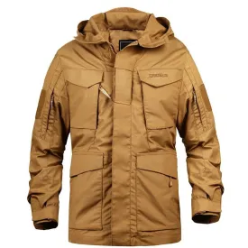 AshoreShop Men's Windbreaker Tactical Field Jacket Hooded