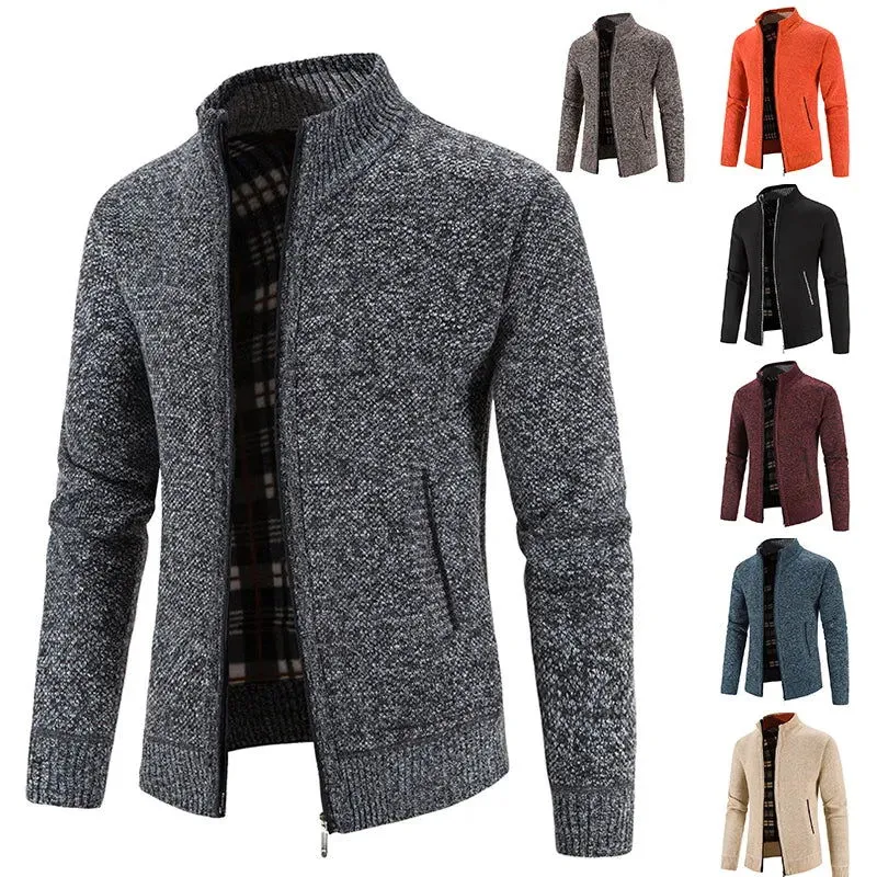 Autumn/Winter Plush Thickened Jacket Sweater for Men*