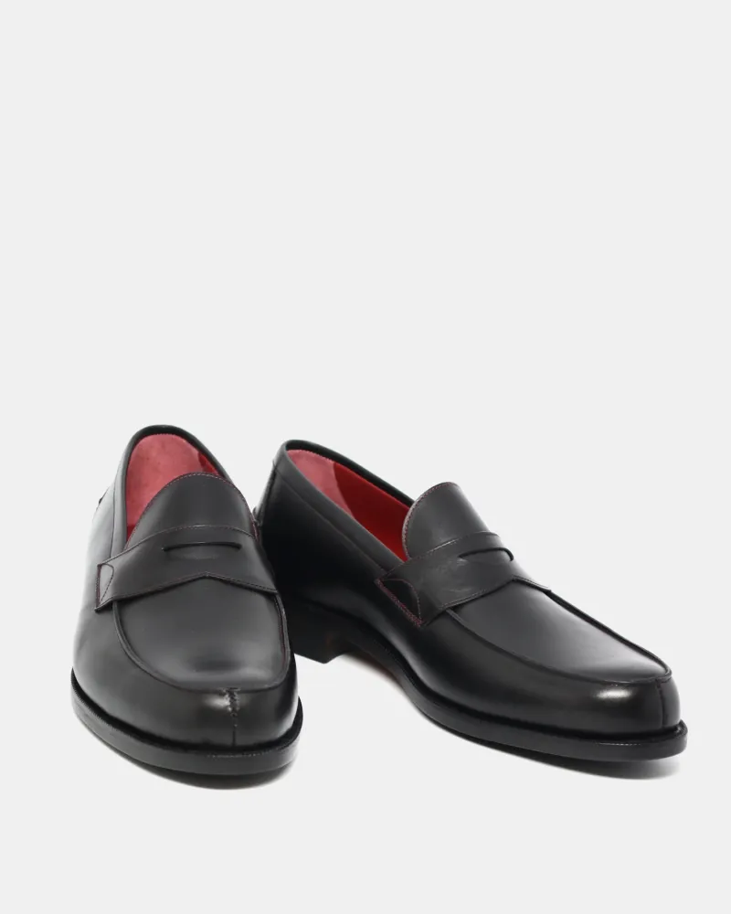 Black Leather Penny Loafer