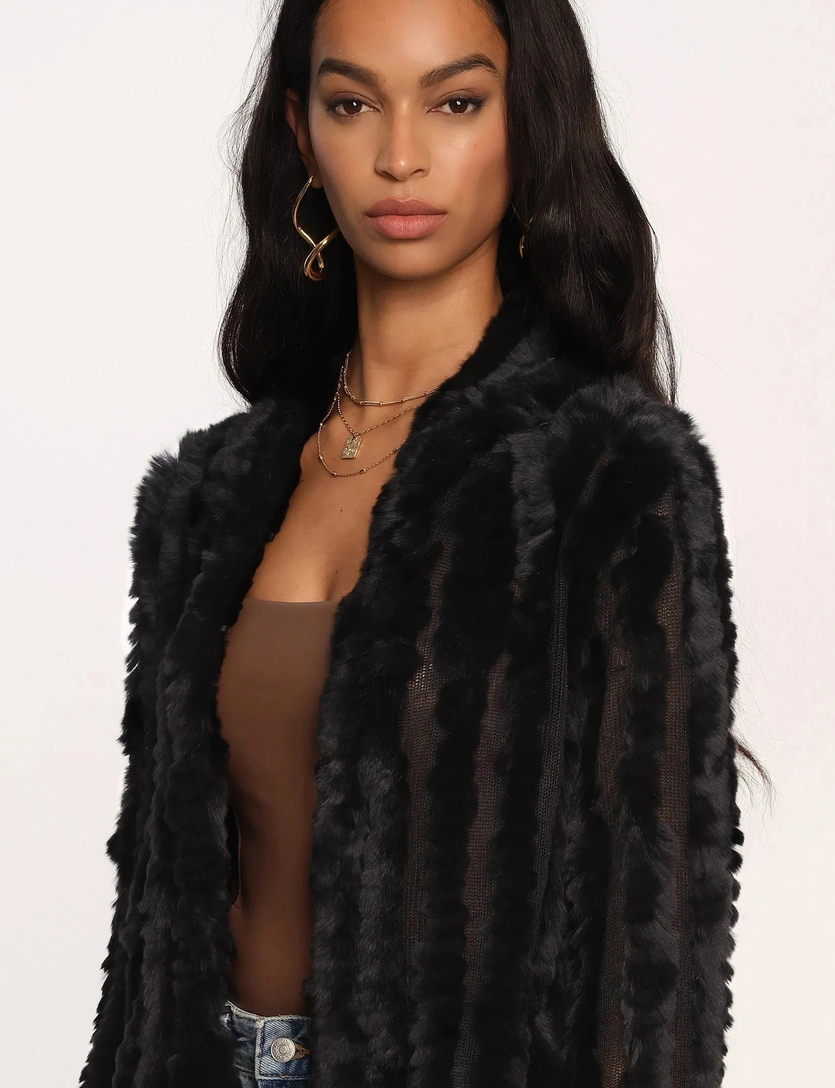 Black Rosa Fur Jacket