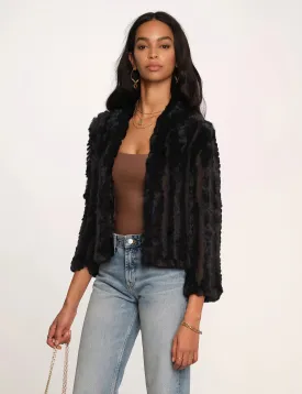 Black Rosa Fur Jacket