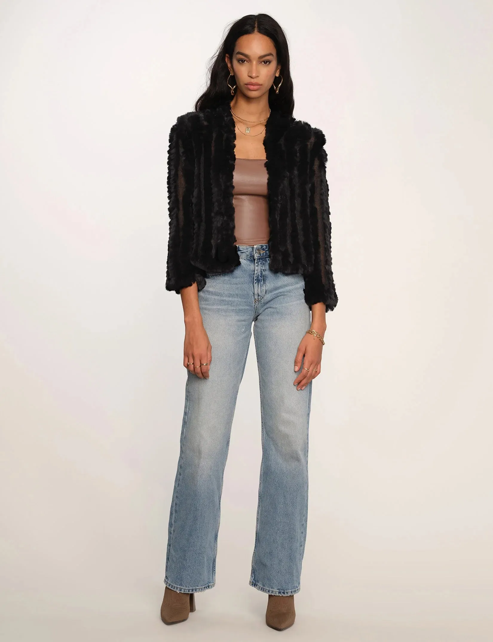 Black Rosa Fur Jacket