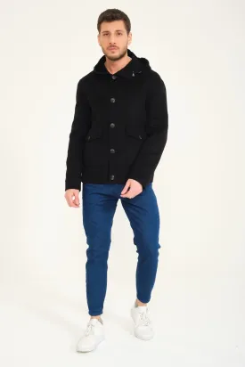 Black Wool Short Coat