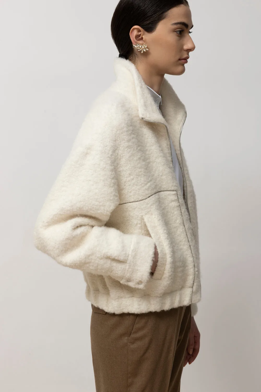 Bouclé wool and alpaca jacket