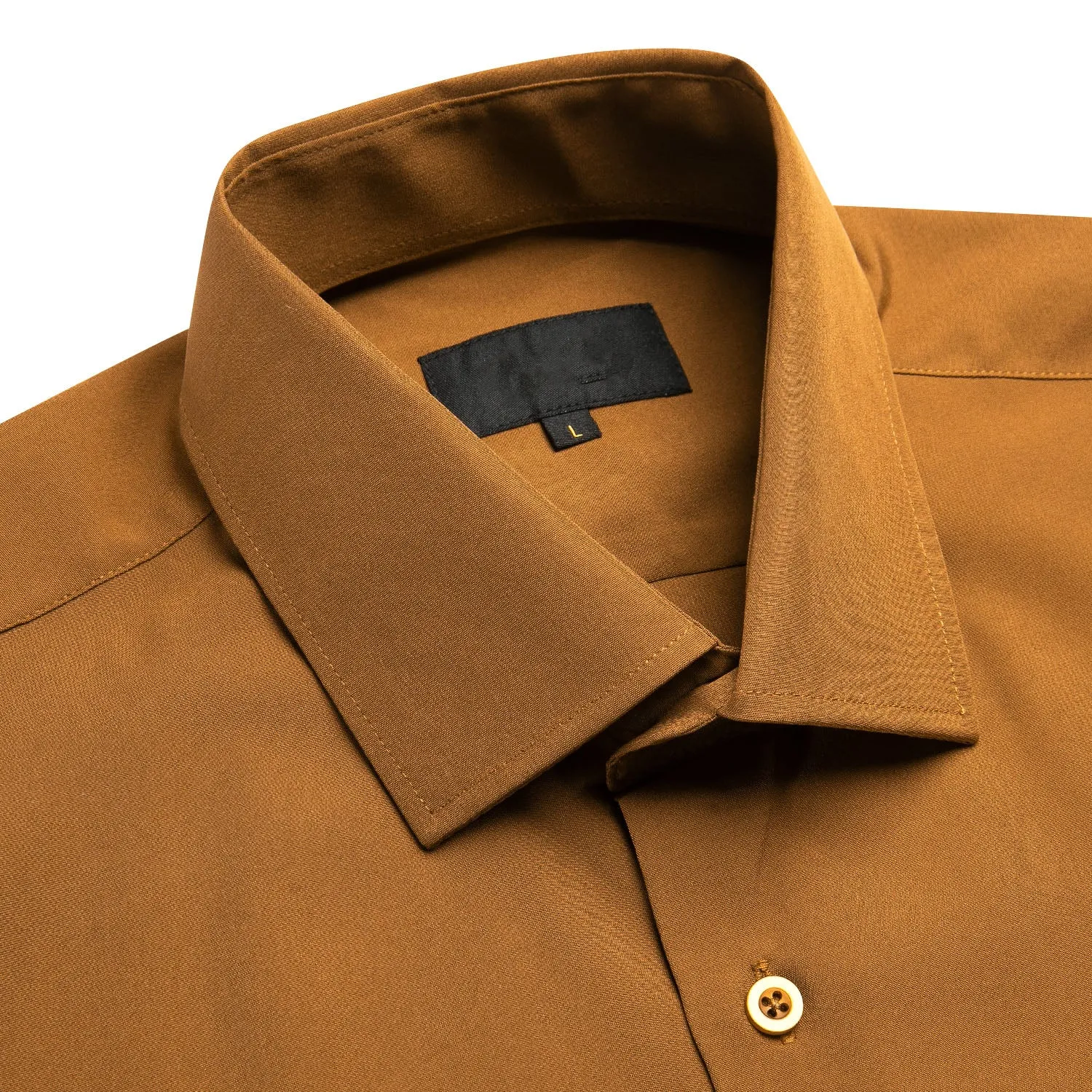 Brown Solid Men's Short Sleeve Shirt