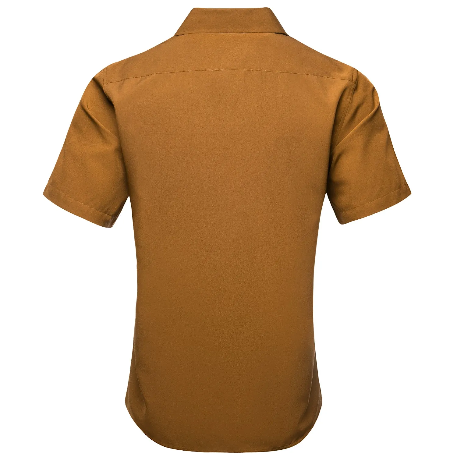 Brown Solid Men's Short Sleeve Shirt