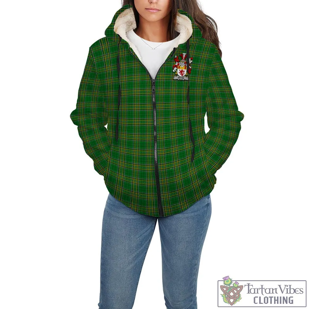 Bryne Irish Clan Tartan Sherpa Hoodie with Coat of Arms