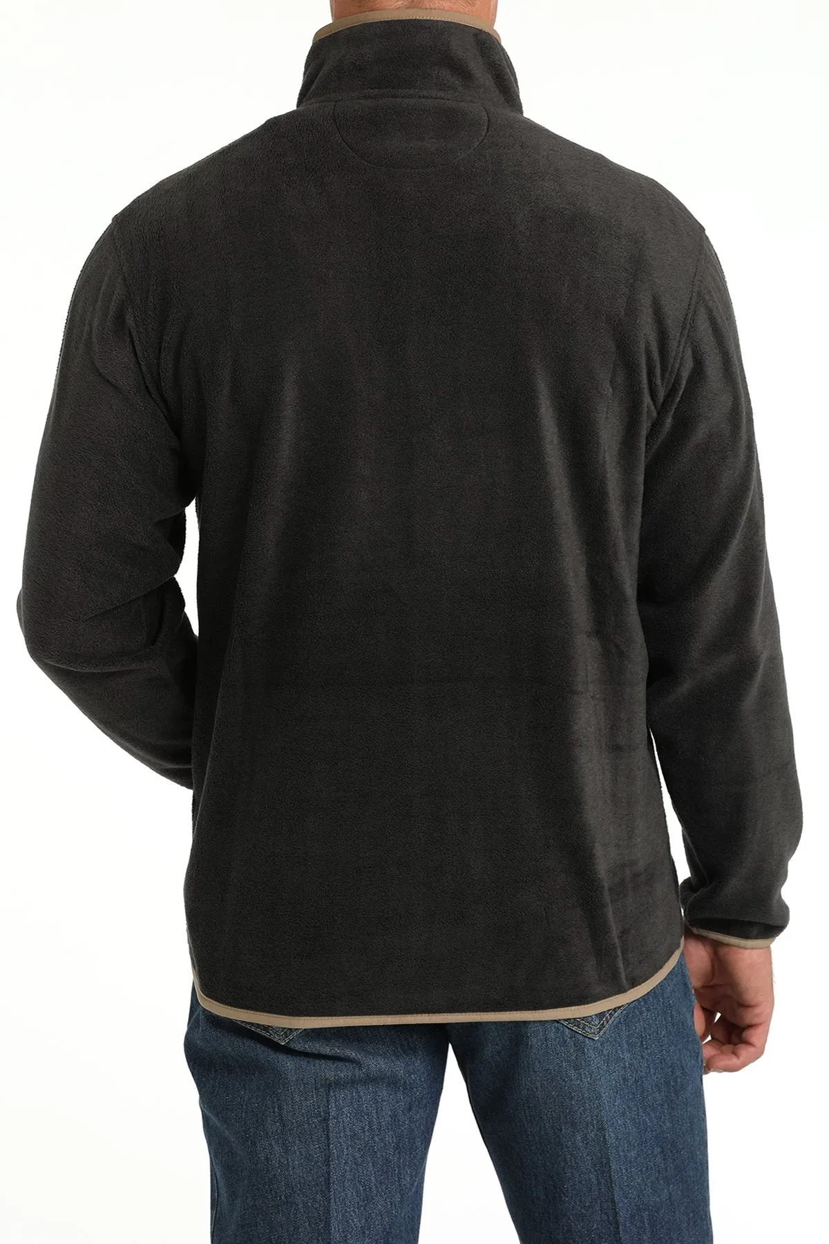 Cinch Men's Aztec Quarter Snap Fleece Pullover in Charcoal