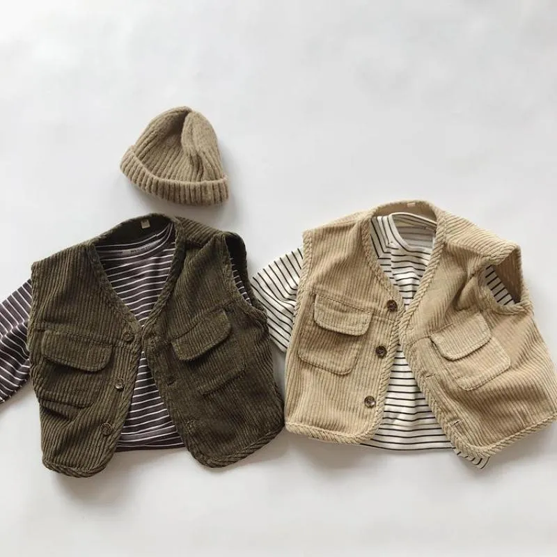 Corduroy Solid Vest