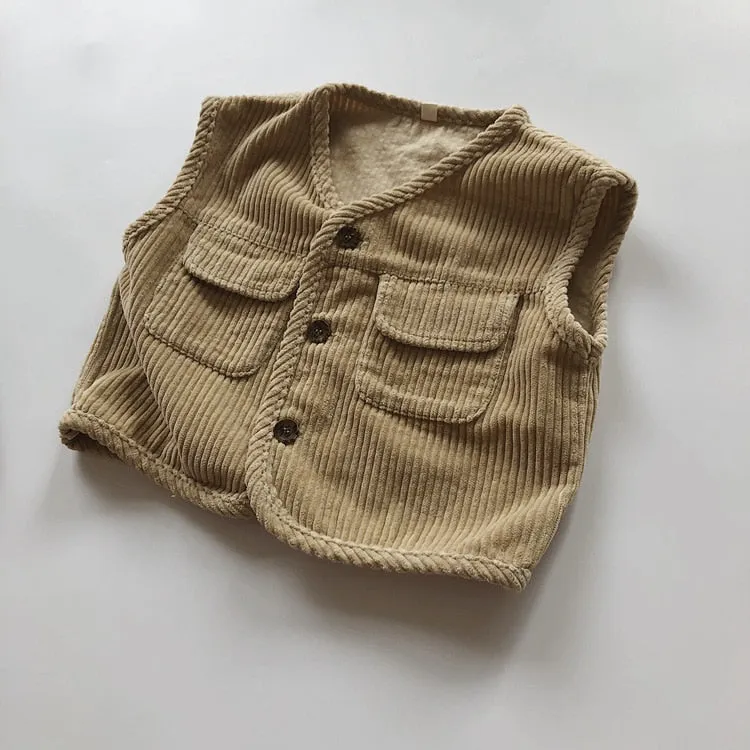 Corduroy Solid Vest