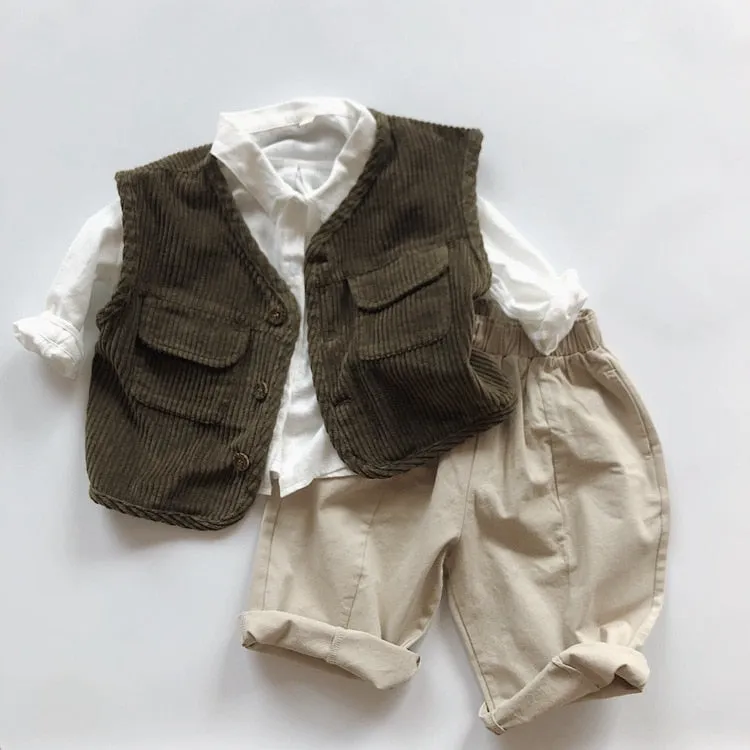 Corduroy Solid Vest