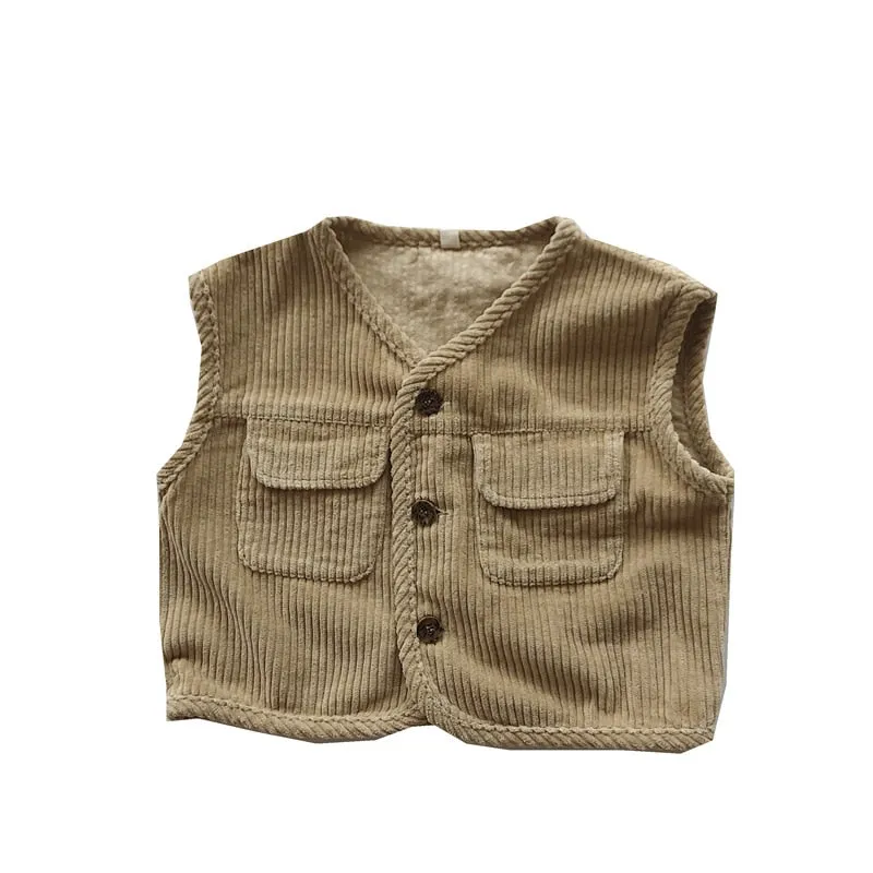 Corduroy Solid Vest