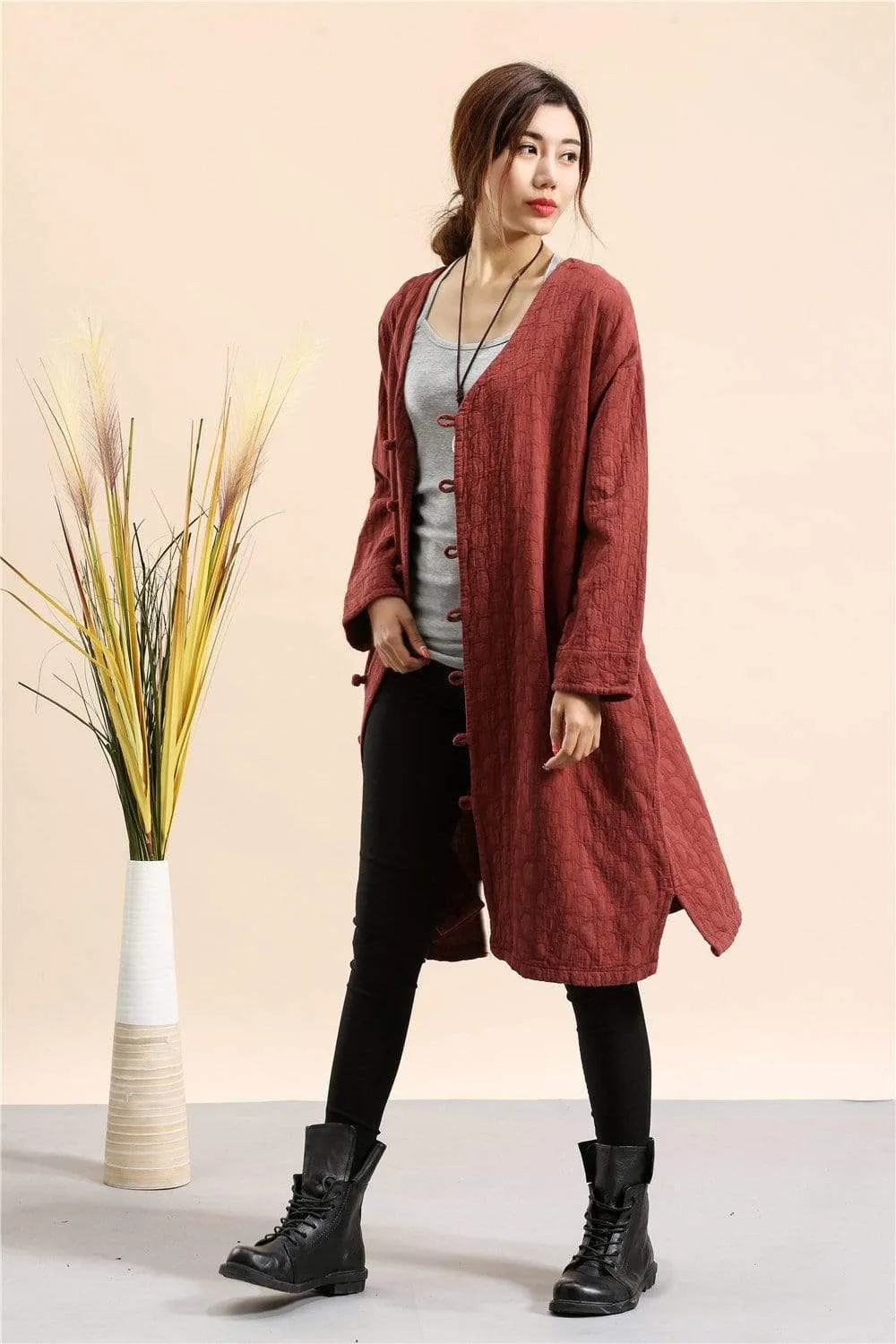 Cotton and Linen Button Down Light Coat