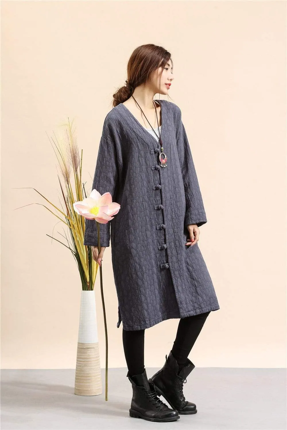 Cotton and Linen Button Down Light Coat