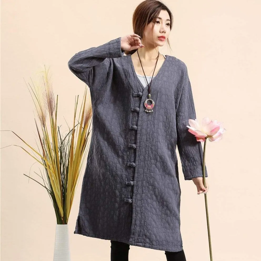 Cotton and Linen Button Down Light Coat