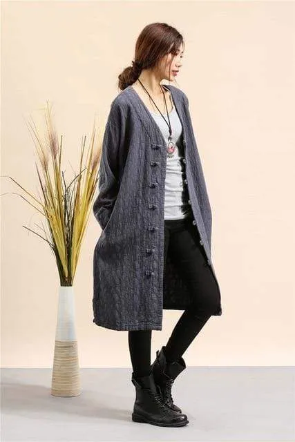 Cotton and Linen Button Down Light Coat