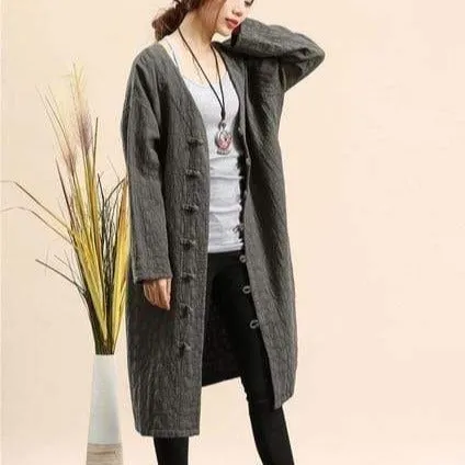 Cotton and Linen Button Down Light Coat