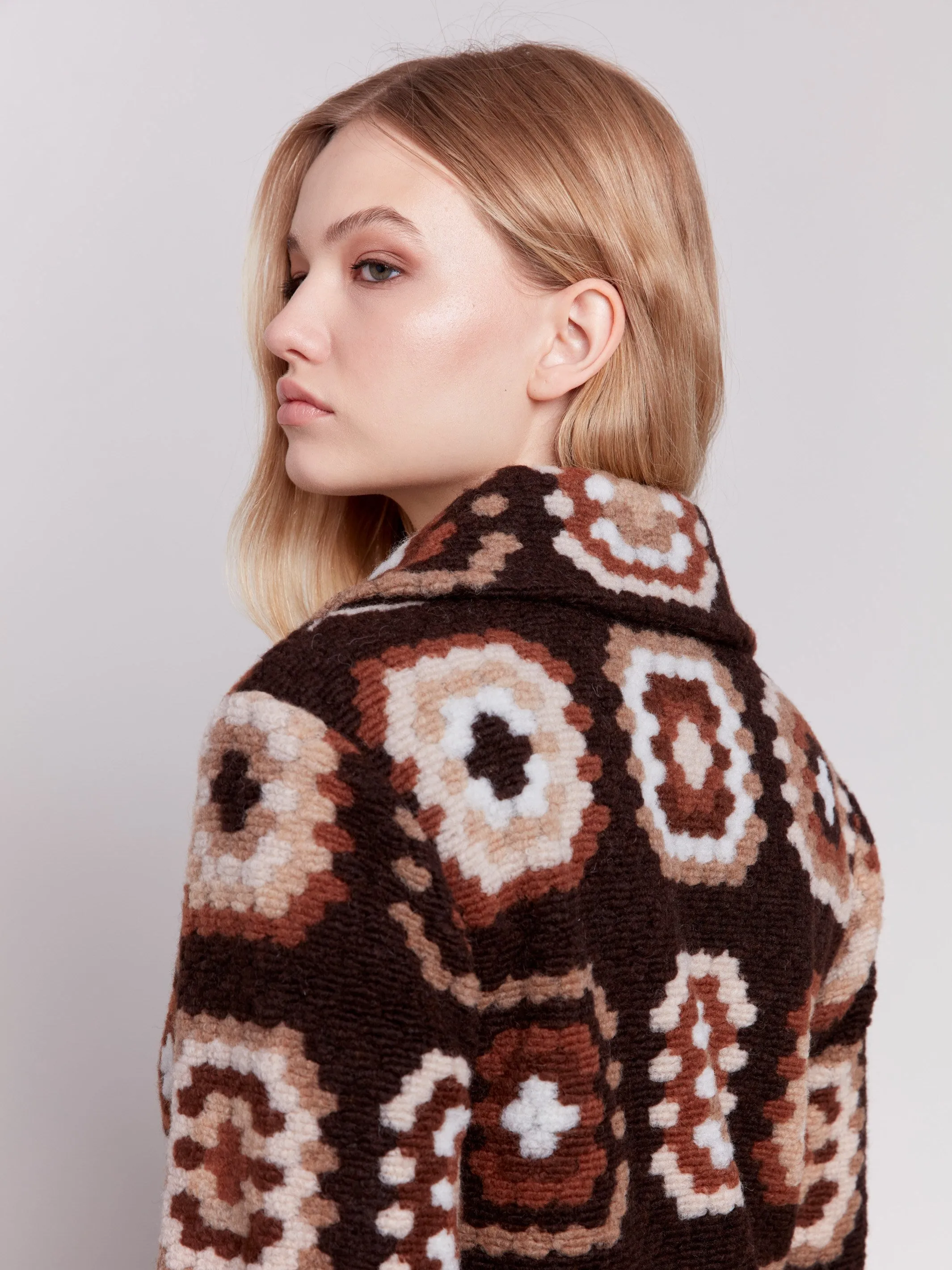 Crochet Coat - Chocolate