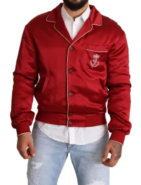 Dolce & Gabbana Sumptuous Silk Red Bomber Jacket