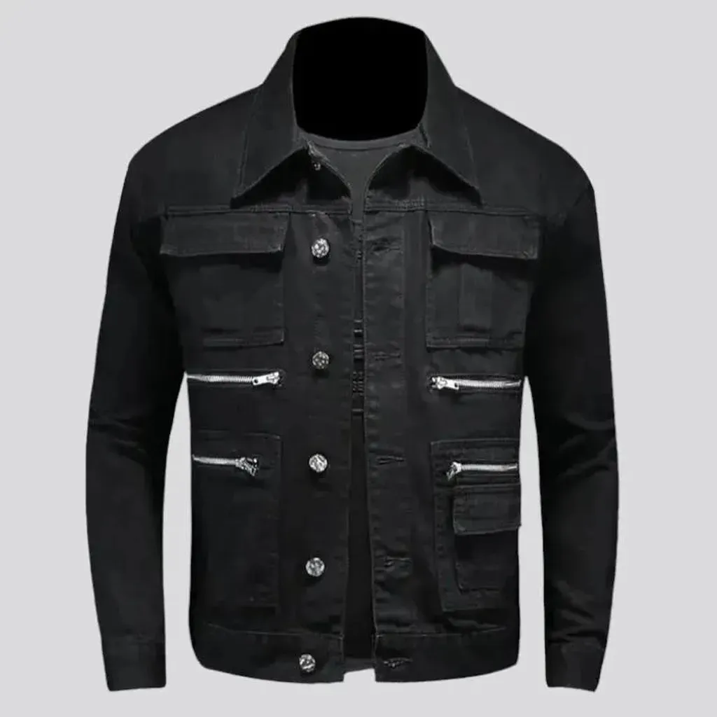 Fashion black men's jean jacket