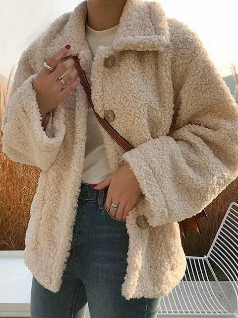 Faux Fur Thick Coat For Women 2022 Autumn Warm Soft Loose Fur Jacket