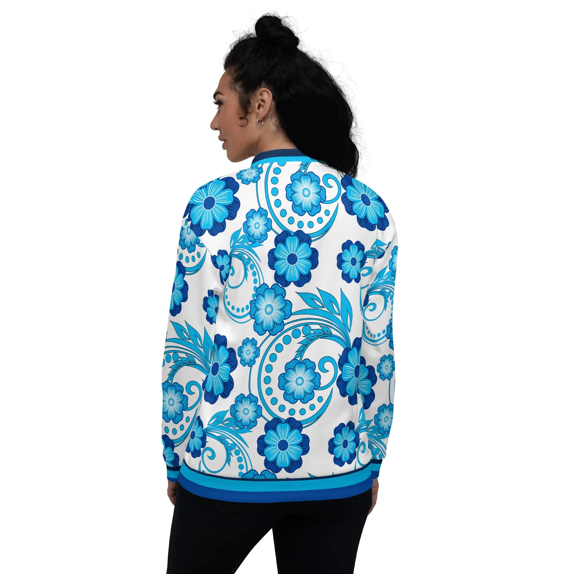 Floral Flair Unisex Bomber Jacket