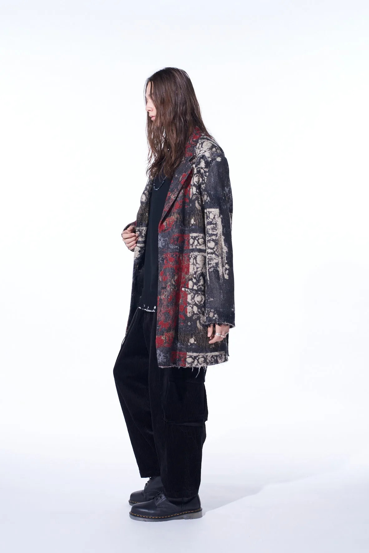 FLORAL JACQUARD LONG JACKET