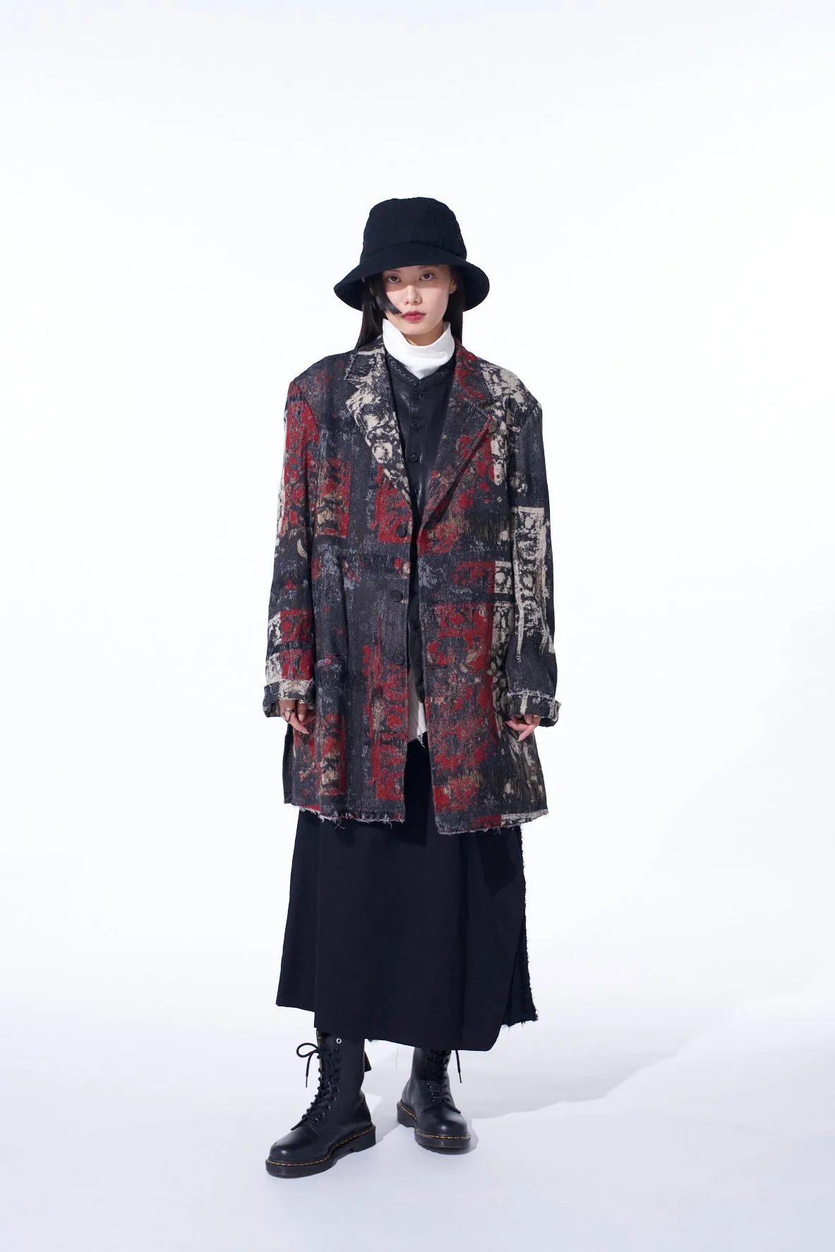 FLORAL JACQUARD LONG JACKET