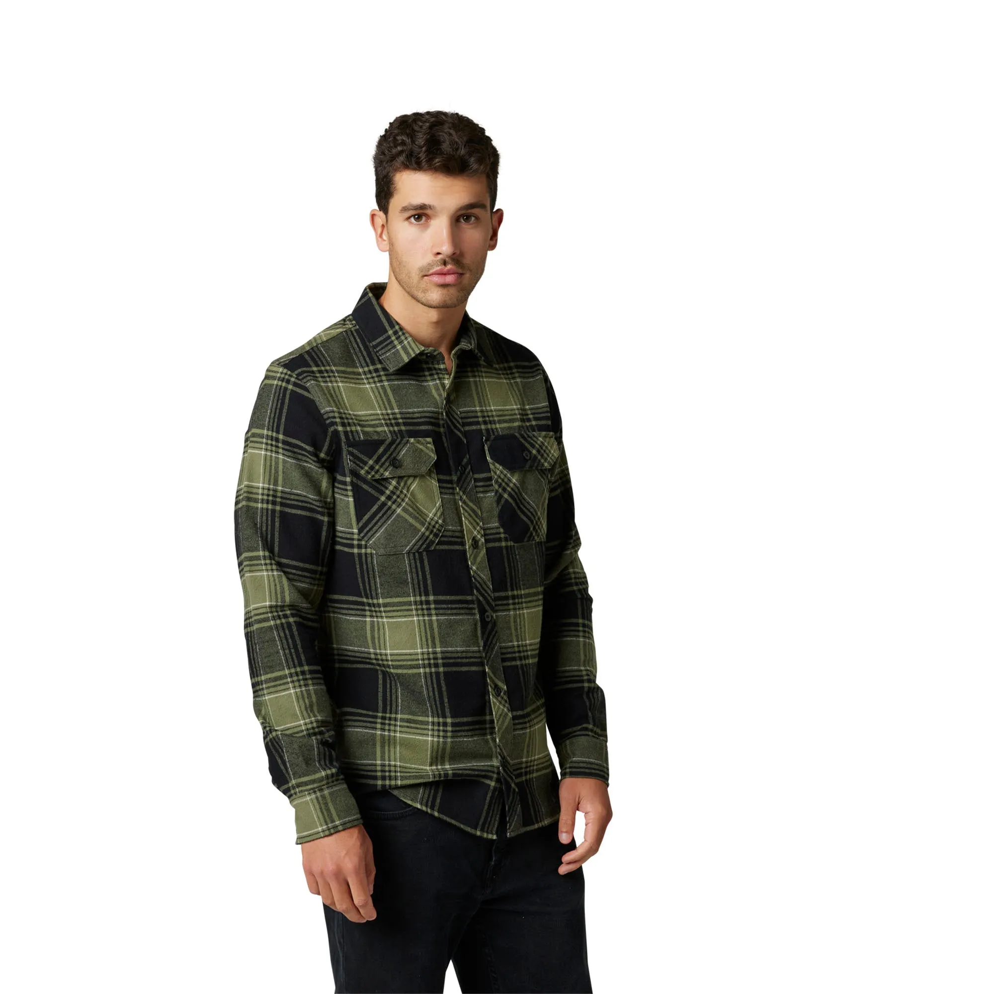 Fox Racing  Mens Army Traildust 2.0 Flannel Long Sleeve Button Down Shirt