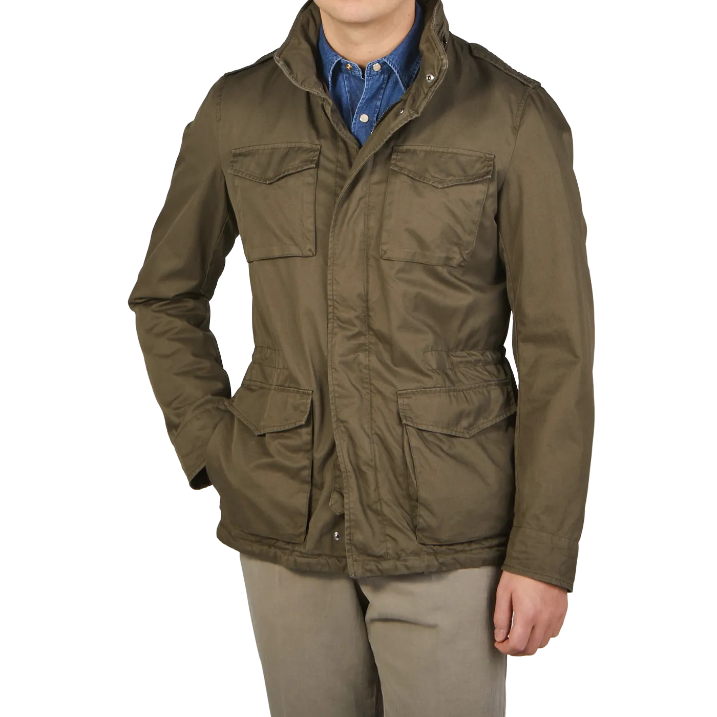 Green Washed Cotton Field Jacket