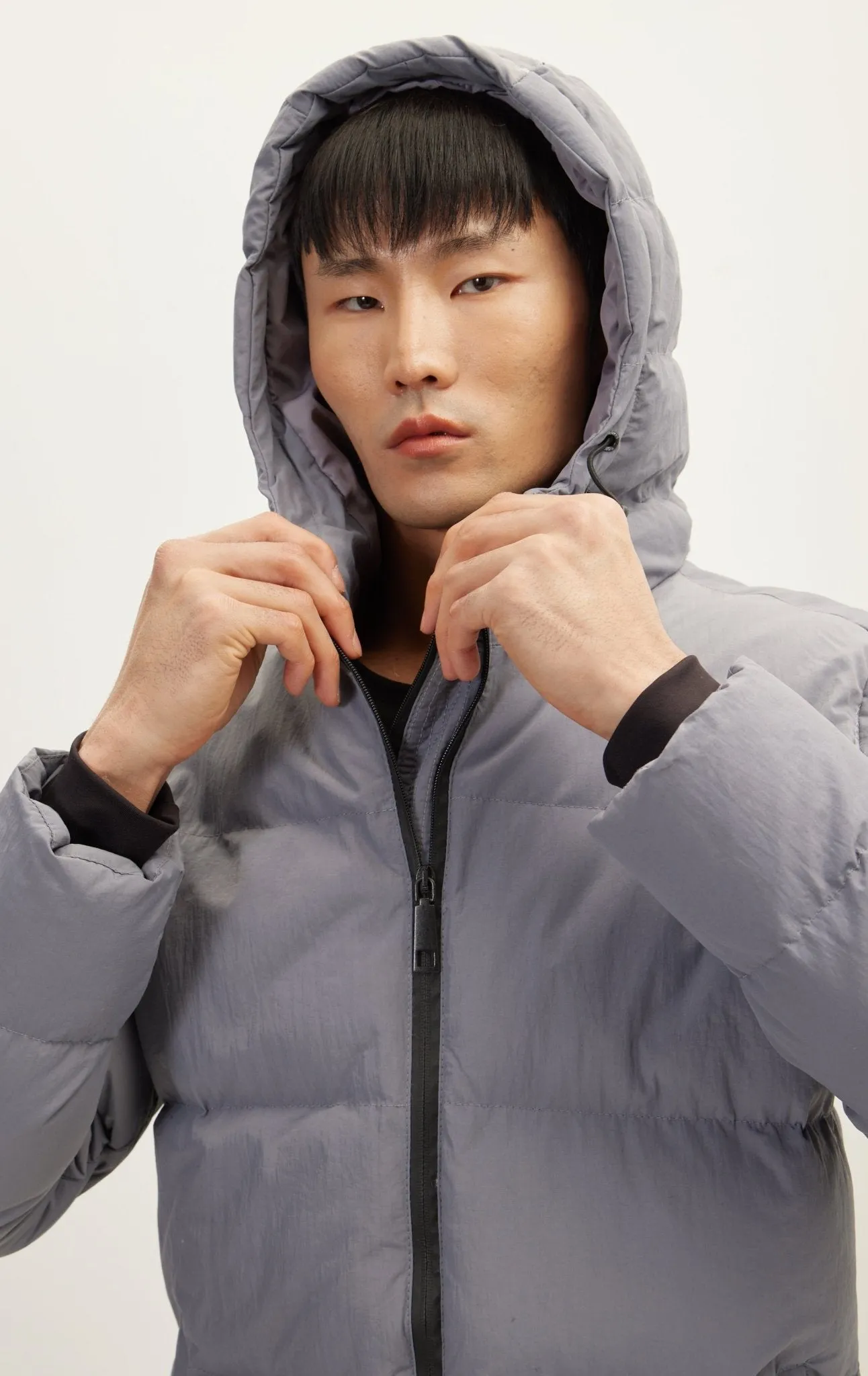 Hooded Padded Coat - Grey