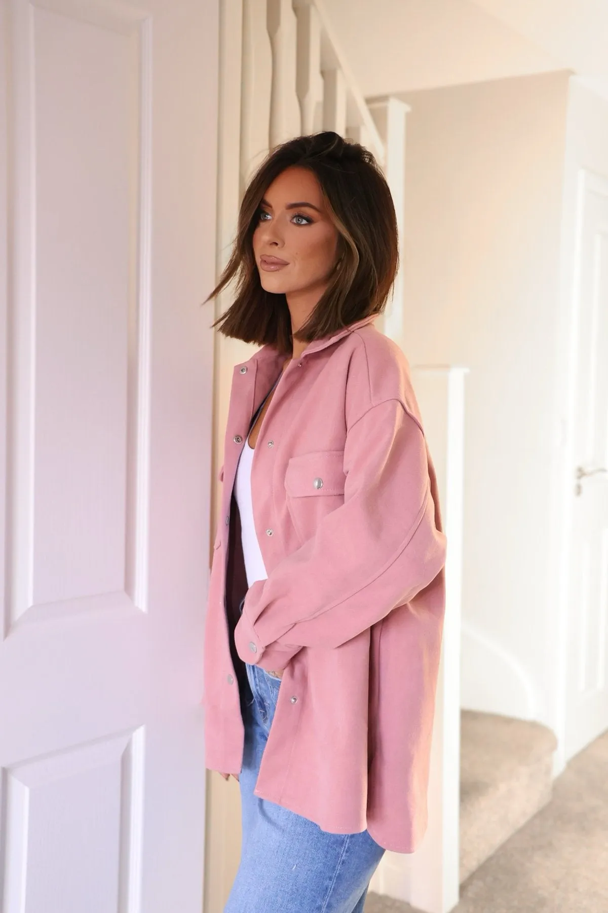 Jolene Pink Brushed Shacket