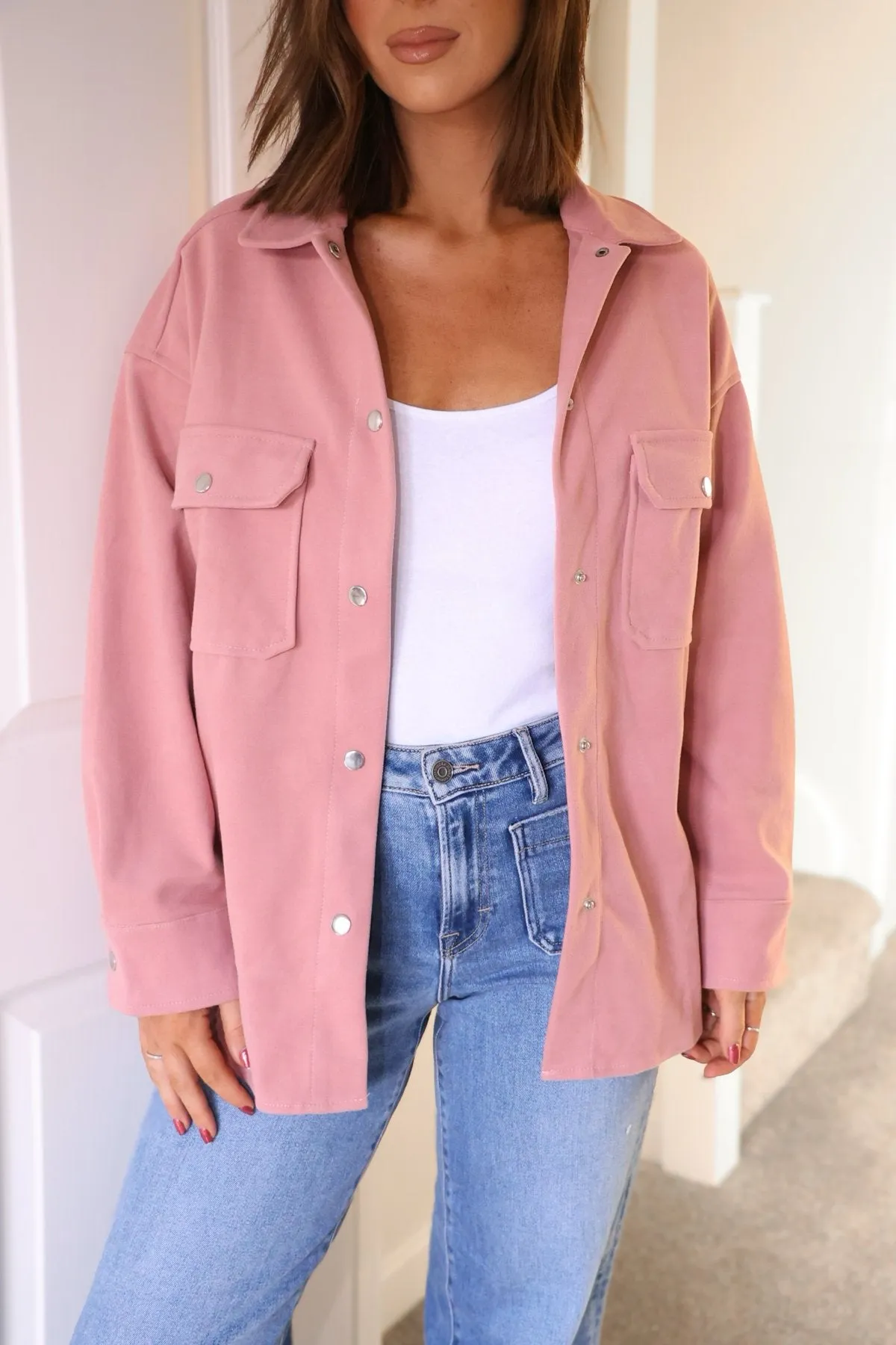 Jolene Pink Brushed Shacket