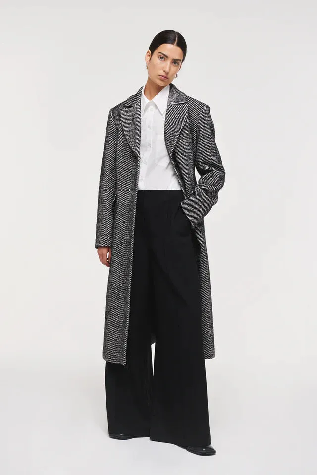 Kali Herringbone Coat Black by Aligne