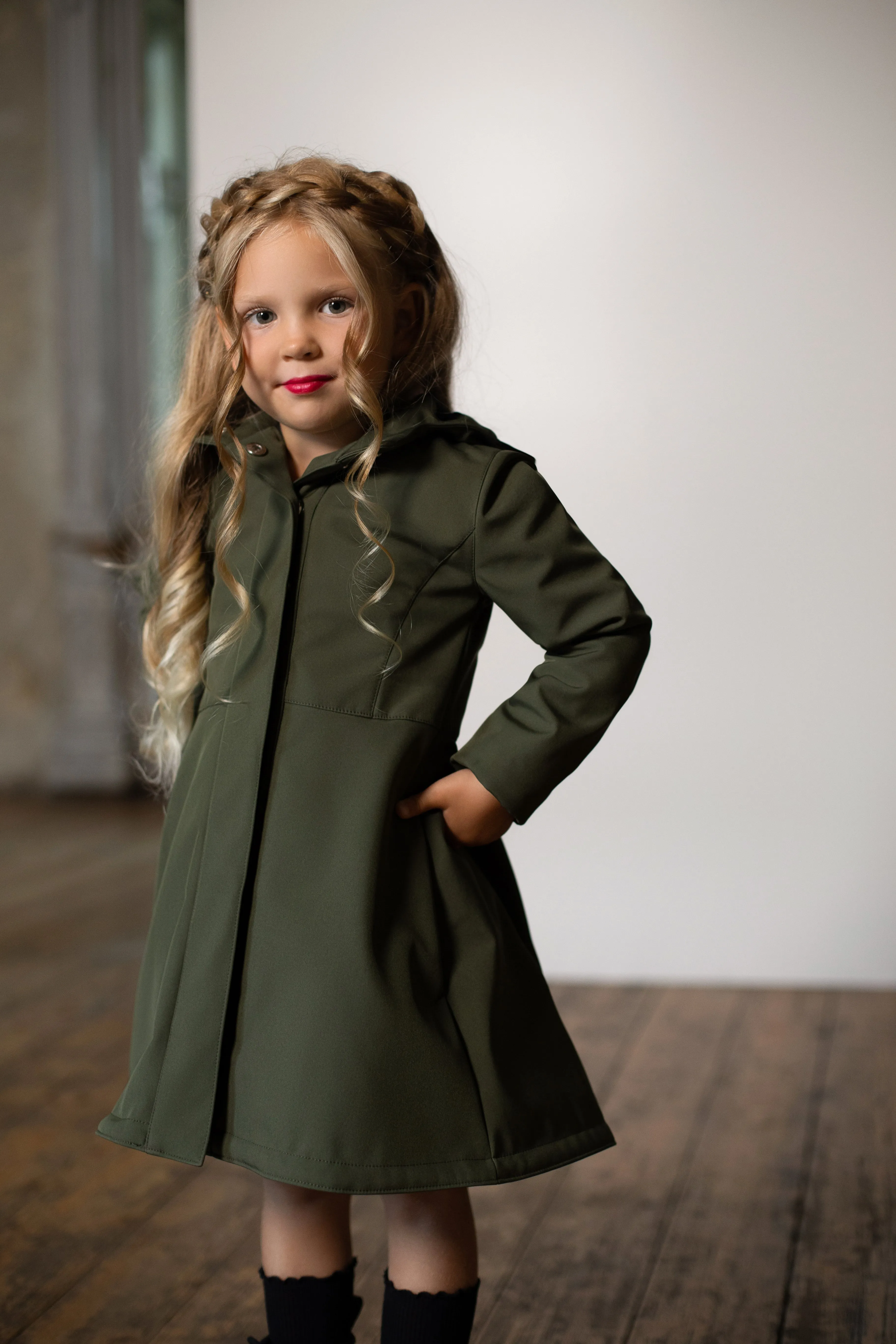 Kids' Moss Green Raincoat