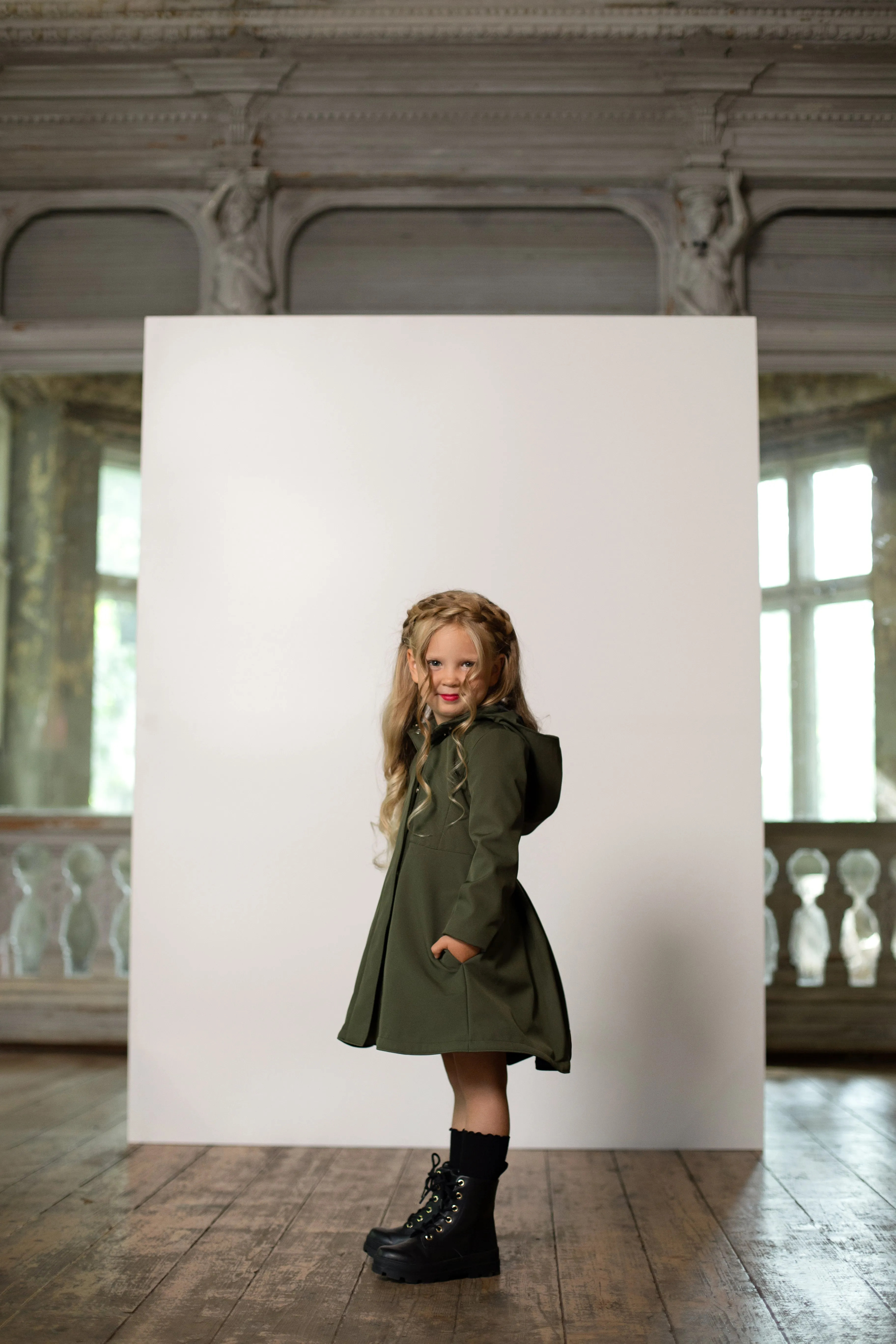 Kids' Moss Green Raincoat