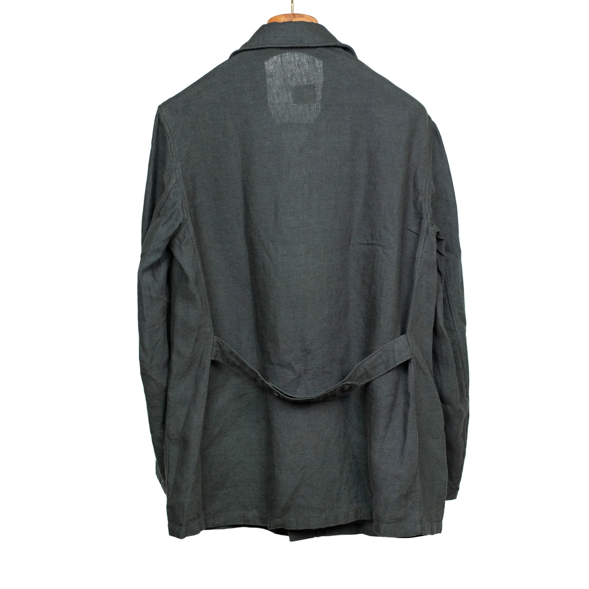 Le Cat Posh Plage jacket in charcoal linen basketweave