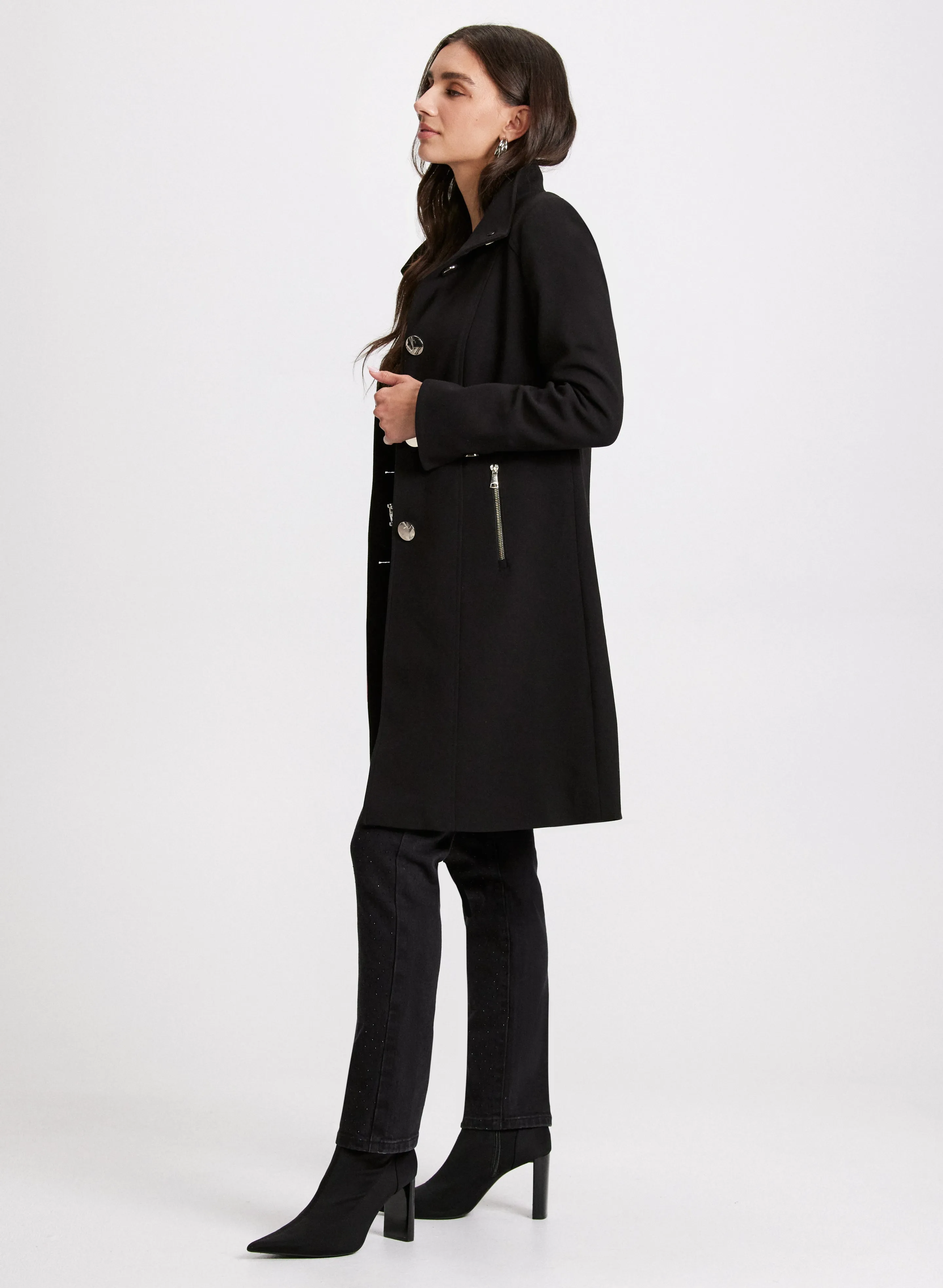 Long Button Detail Coat