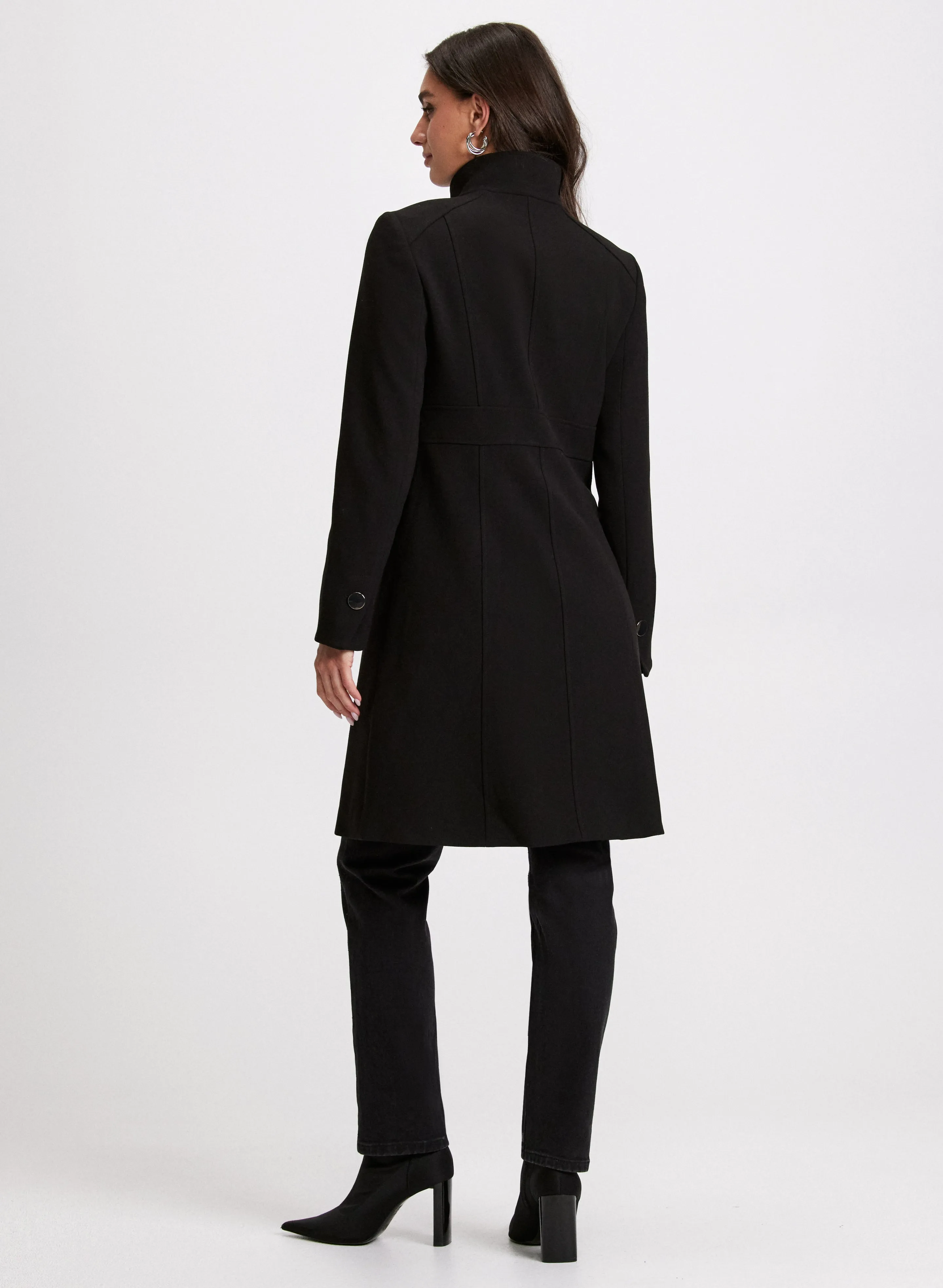 Long Button Detail Coat