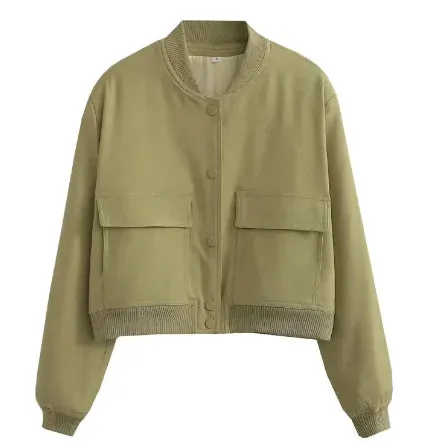 Loose Casual Bomber Jacket for Woman