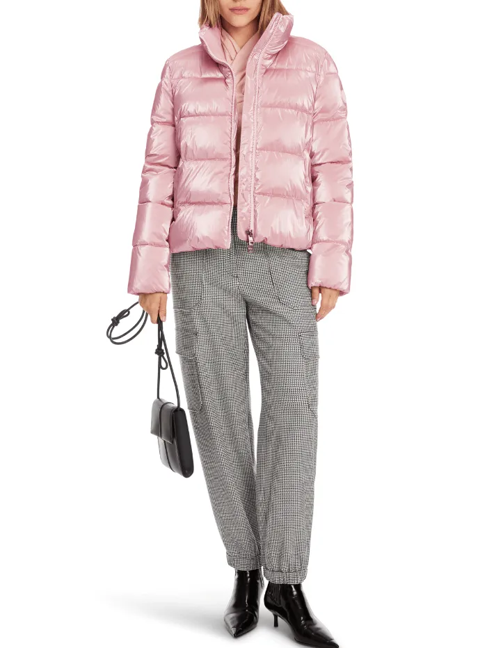 Marc Cain Additions Quilted Short Coat In Warm Rose XA 12.08 W82 Col 213