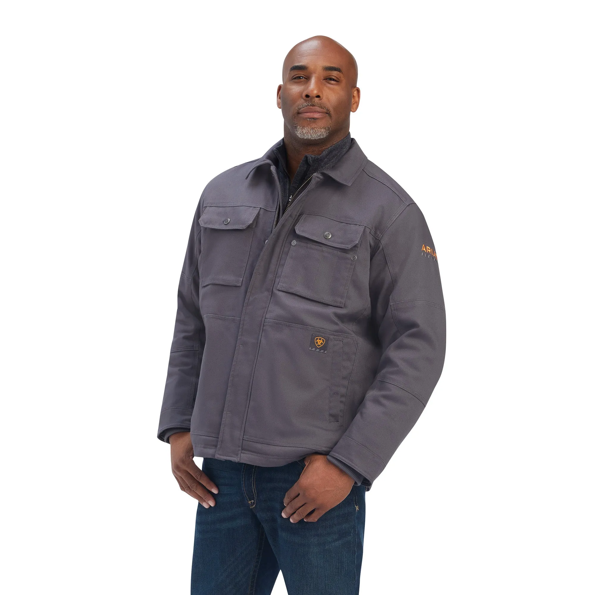 Men's Ariat Rebar DuraCanvas Sherpa-Lined Coat #10041505X