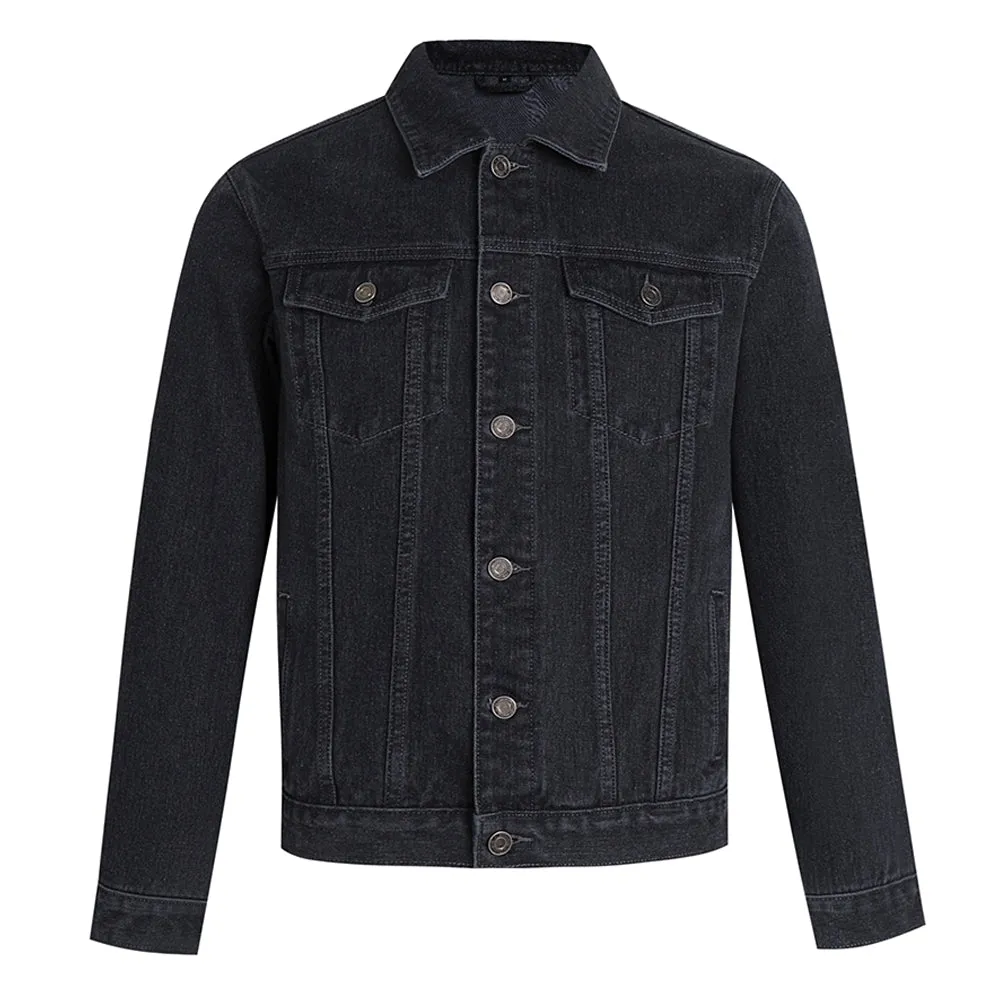 Mens Dark Tales Graphic Button Up Denim Jacket