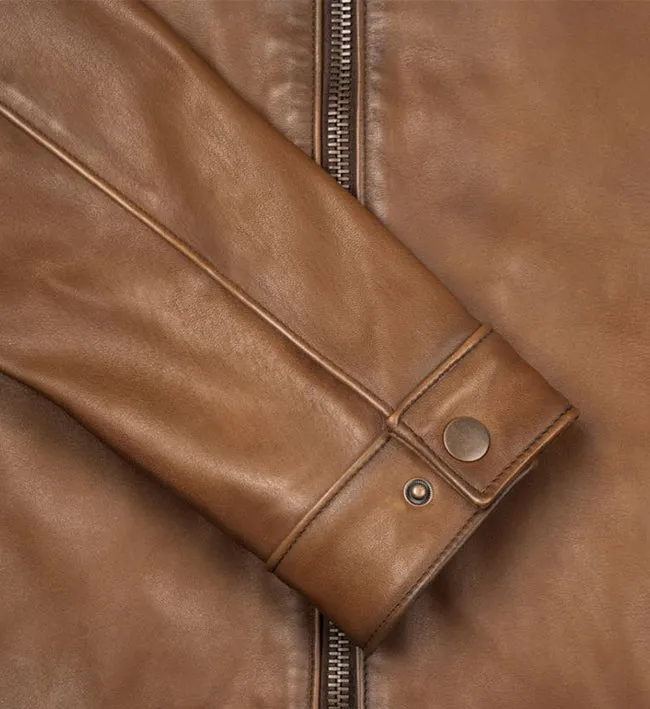 Men's Roadster Walnut Leather Jacket