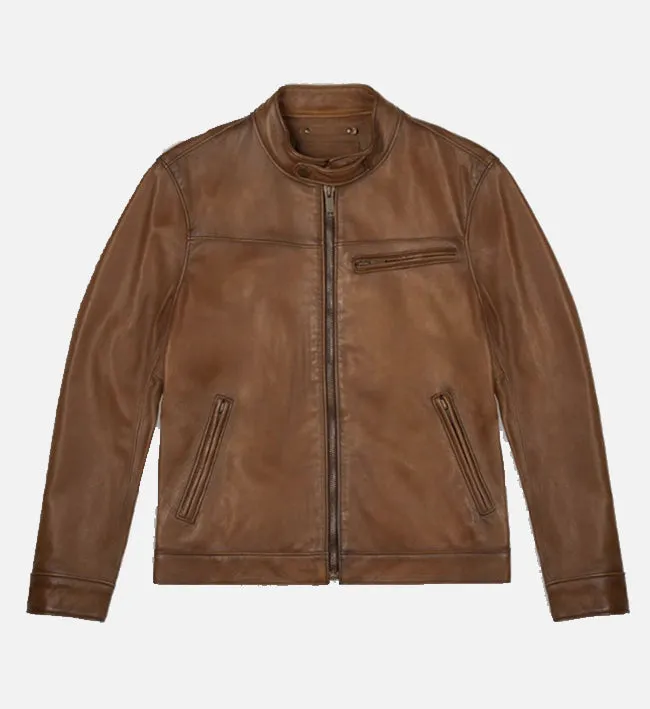 Men's Roadster Walnut Leather Jacket