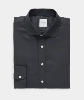 Merino Spread Collar Dress Shirt in Black