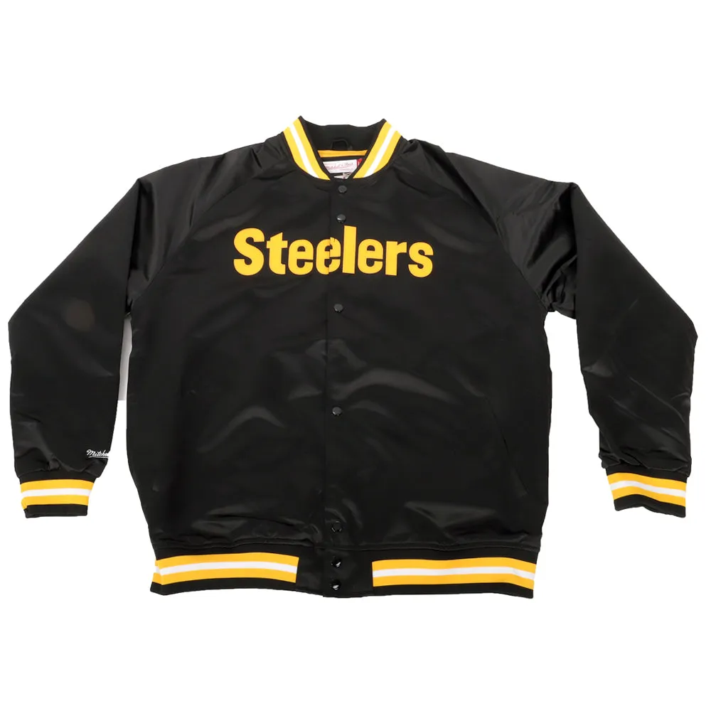 NFL Pittsburgh Steelers Bouble Clutch Lightweight Satin Button Up Jacket