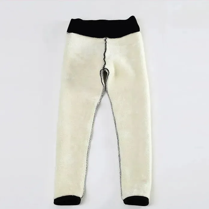 OCW Women Hight Waist Legging Winter Warm Fur Inside Comfortable Casual Pants